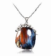 Pietersite Crystal Pendant, 925 Sterling Silver