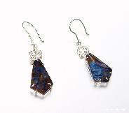 Pietersite Carved Crystal Earrings, Gemstone, Chatoyant