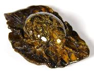 Pietersite Carved Big Dipper ladybug, Gemstone, Chatoyant