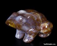 Pietersite Carved Crystal Frog, Gemstone, Chatoyant