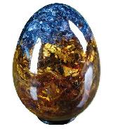Gold & Blue Pietersite Egg Carving