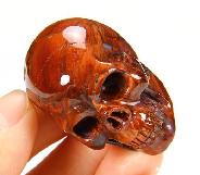 Pietersite Carved Crystal Skull, Gemstone, Chatoyant