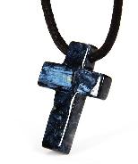 Pietersite Carved Crystal Cross Pendant, Gemstone, Chatoyant