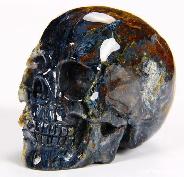 2.4" Pietersite Carved Crystal Skull, Gemstone, Chatoyant