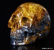 1.5" Pietersite Carved Skull, Gemstone, Chatoyant