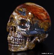 Pietersite Carved Skull, Gemstone, Chatoyant