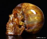 Pietersite Carved Skull, Gemstone, Chatoyant