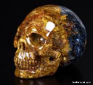 Pietersite Carved Skull, Gemstone, Chatoyant