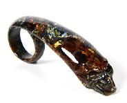 Size 9, Pietersite Crystal Skull Ring, Gemstone, Chatoyant