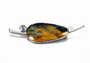 Pietersite Brooch, 925 Sterling Silver